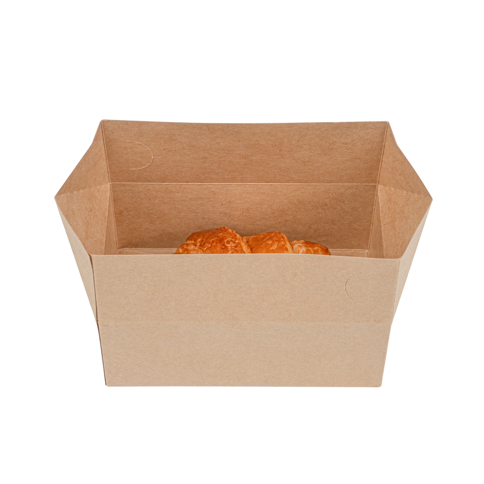 Bio Tek 47 oz Kraft Paper Lunch / Chicken Box - with Fast Top - 7" x 4 1/2" x 2 3/4" - 100 count box