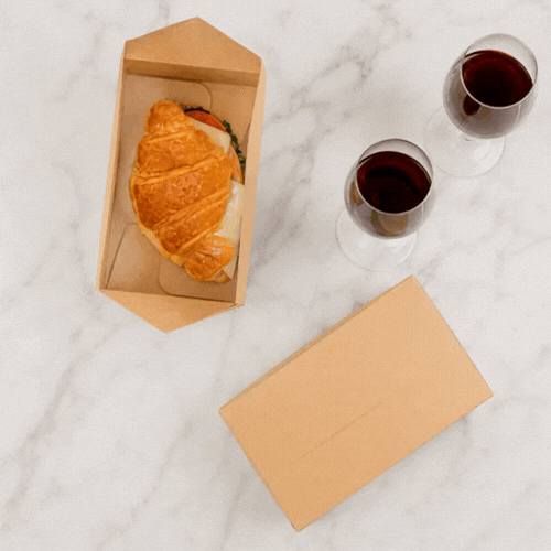 Bio Tek 47 oz Kraft Paper Lunch / Chicken Box - with Fast Top - 7" x 4 1/2" x 2 3/4" - 100 count box