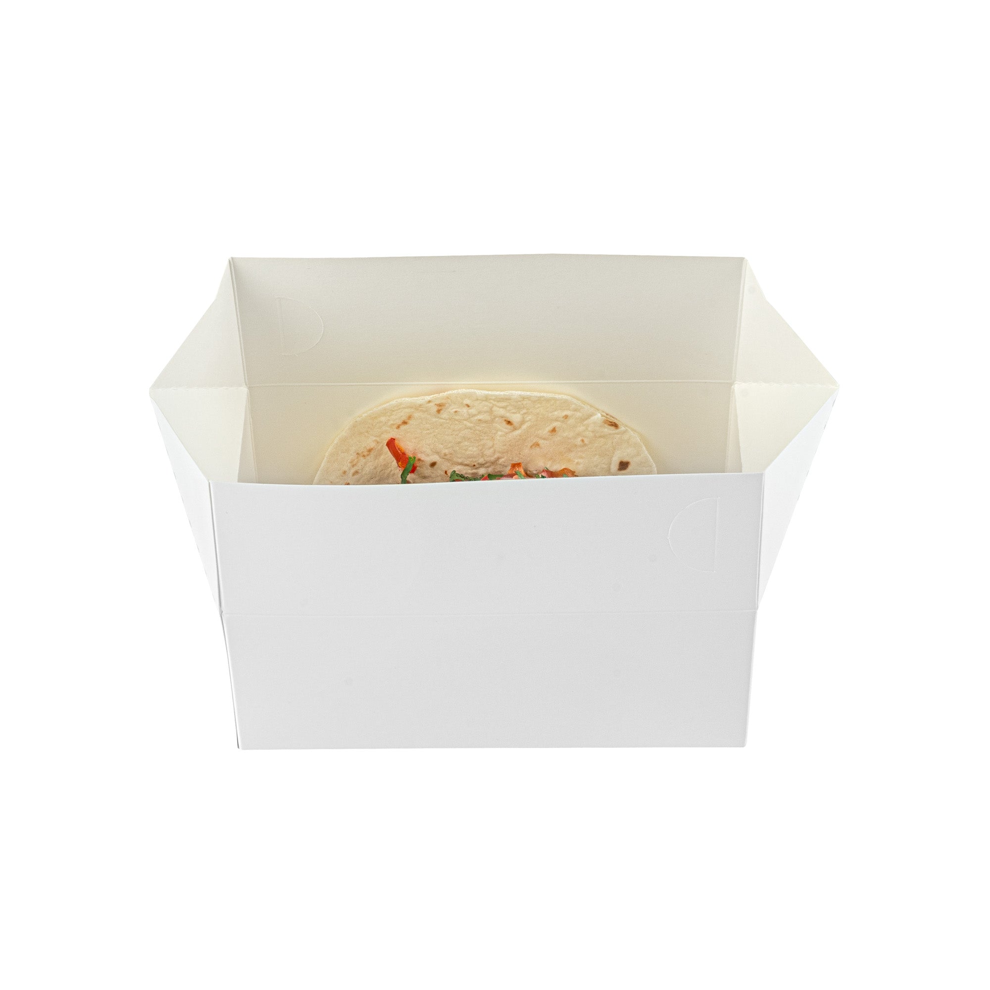 Bio Tek 47 oz White Paper Lunch / Chicken Box - with Fast Top - 7" x 4 1/2" x 2 3/4" - 400 count box
