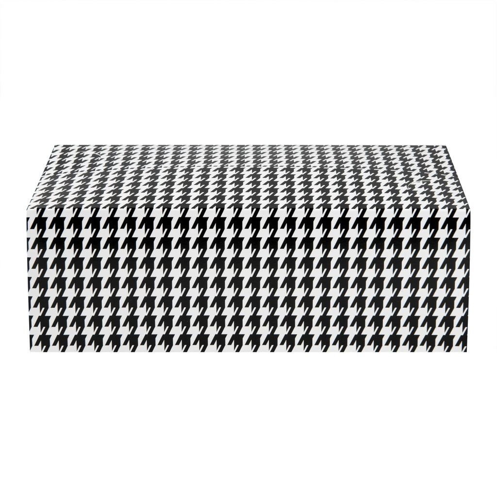 Bio Tek 71 oz Black Houndstooth Paper Lunch / Chicken Box - with Fast Top - 8 3/4" x 5" x 3" - 100 count box