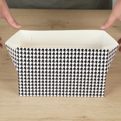 Bio Tek 71 oz Black Houndstooth Paper Lunch / Chicken Box - with Fast Top - 8 3/4" x 5" x 3" - 100 count box