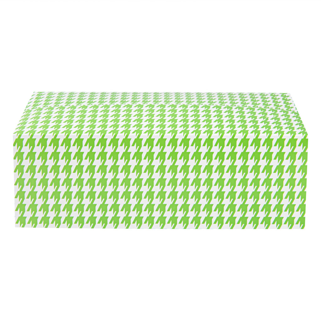 Bio Tek 71 oz Green Houndstooth Paper Lunch / Chicken Box - with Fast Top - 8 3/4" x 5" x 3" - 100 count box