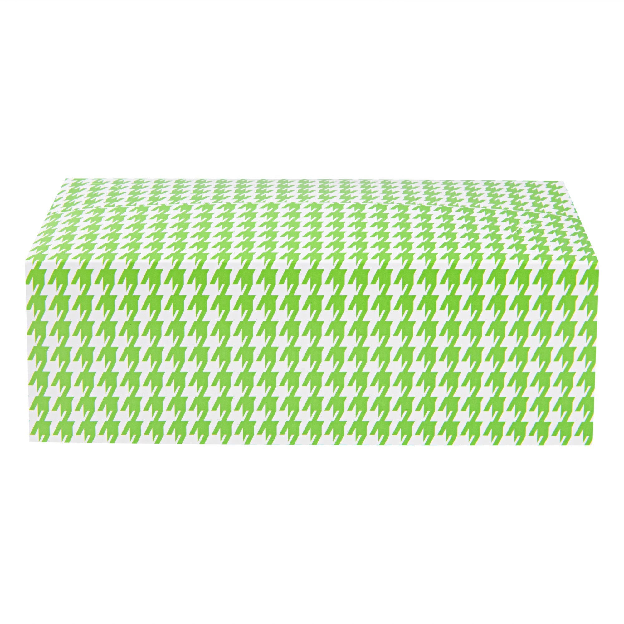 Bio Tek 71 oz Green Houndstooth Paper Lunch / Chicken Box - with Fast Top - 8 3/4" x 5" x 3" - 100 count box