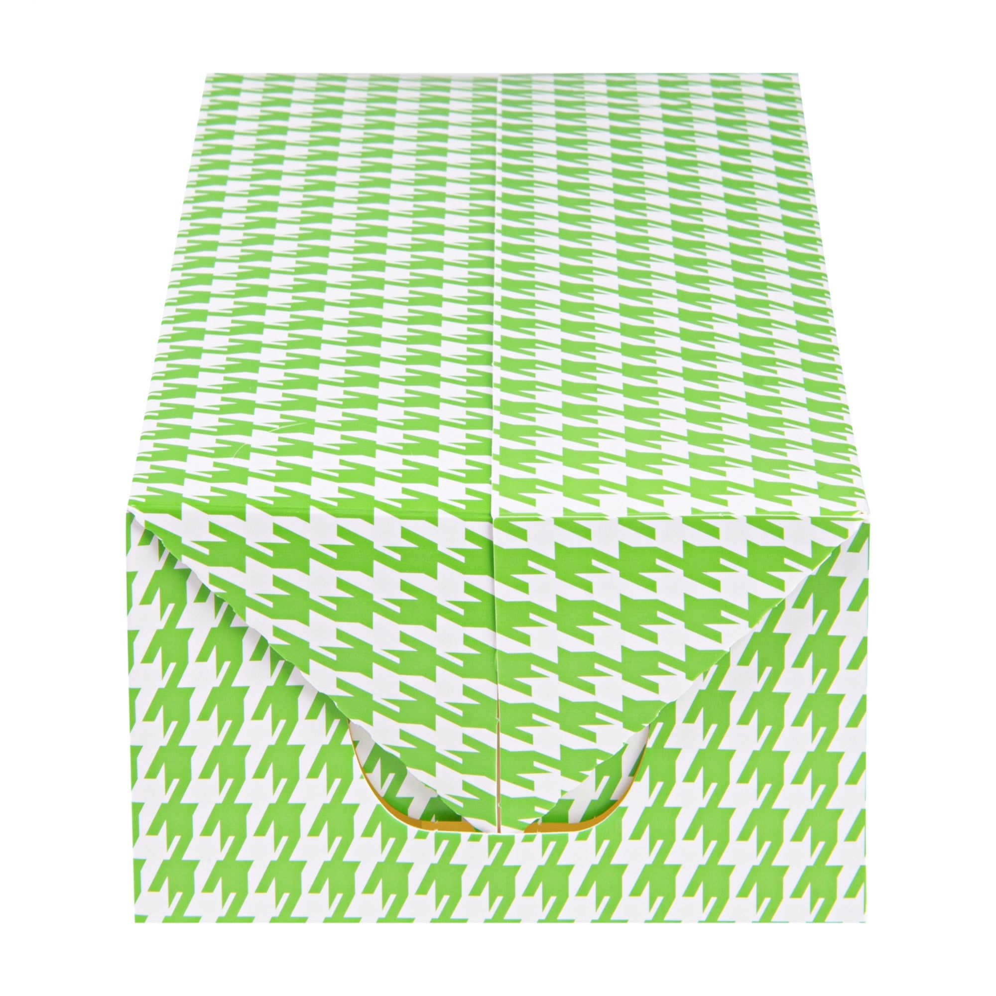 Bio Tek 71 oz Green Houndstooth Paper Lunch / Chicken Box - with Fast Top - 8 3/4" x 5" x 3" - 400 count box