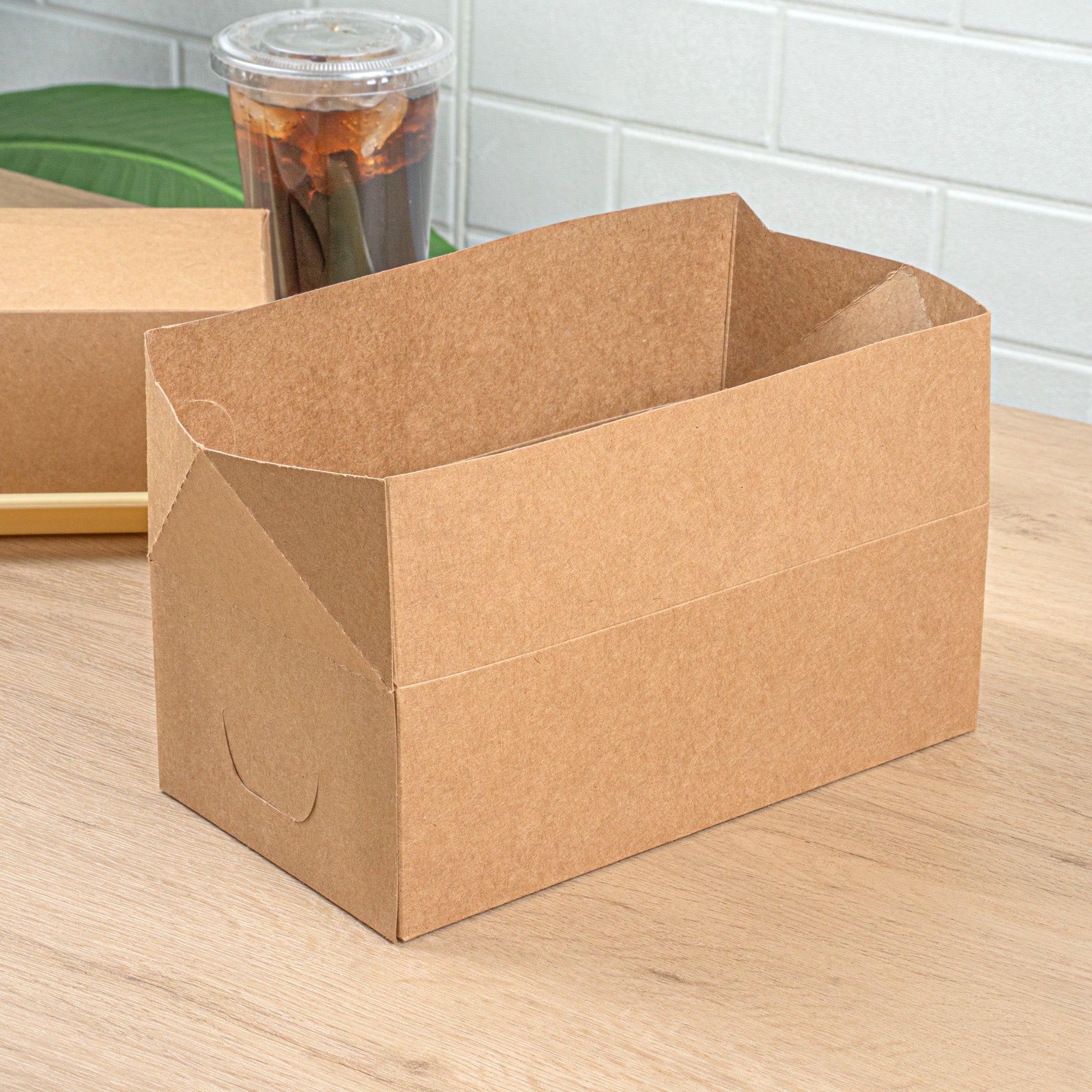 Bio Tek 71 oz Kraft Paper Lunch / Chicken Box - with Fast Top - 8 3/4" x 5" x 3" - 400 count box
