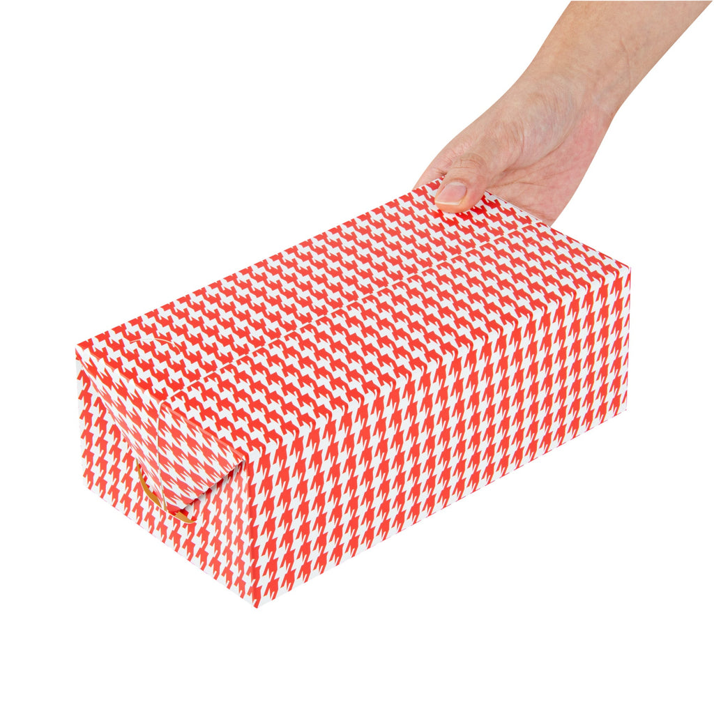 Bio Tek 71 oz Red Houndstooth Paper Lunch / Chicken Box - with Fast Top - 8 3/4" x 5" x 3" - 400 count box