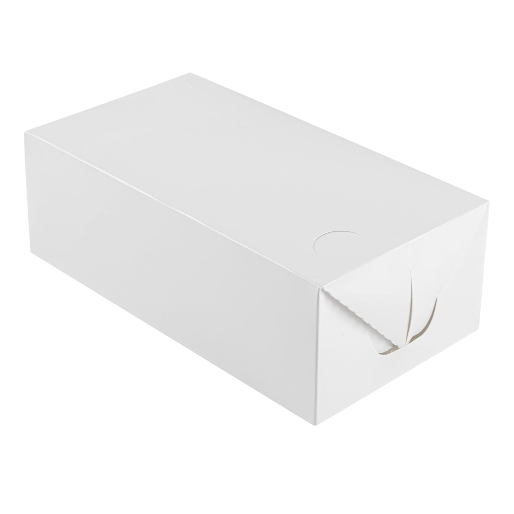 Bio Tek 71 oz White Paper Lunch / Chicken Box - with Fast Top - 8 3/4" x 5" x 3" - 100 count box