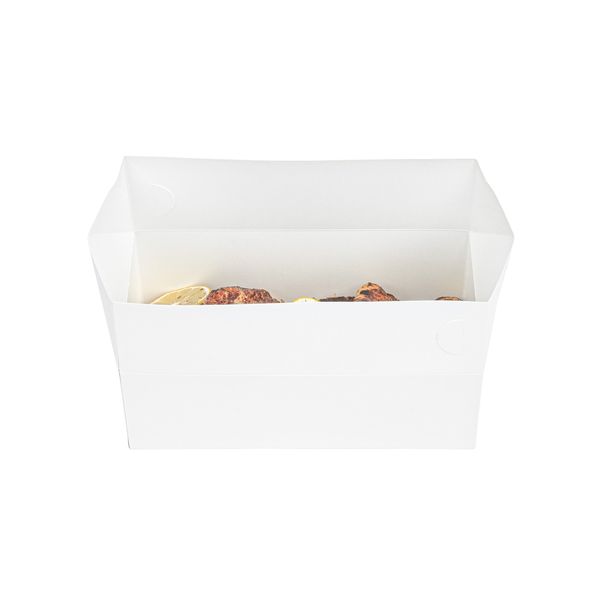 Bio Tek 71 oz White Paper Lunch / Chicken Box - with Fast Top - 8 3/4" x 5" x 3" - 100 count box