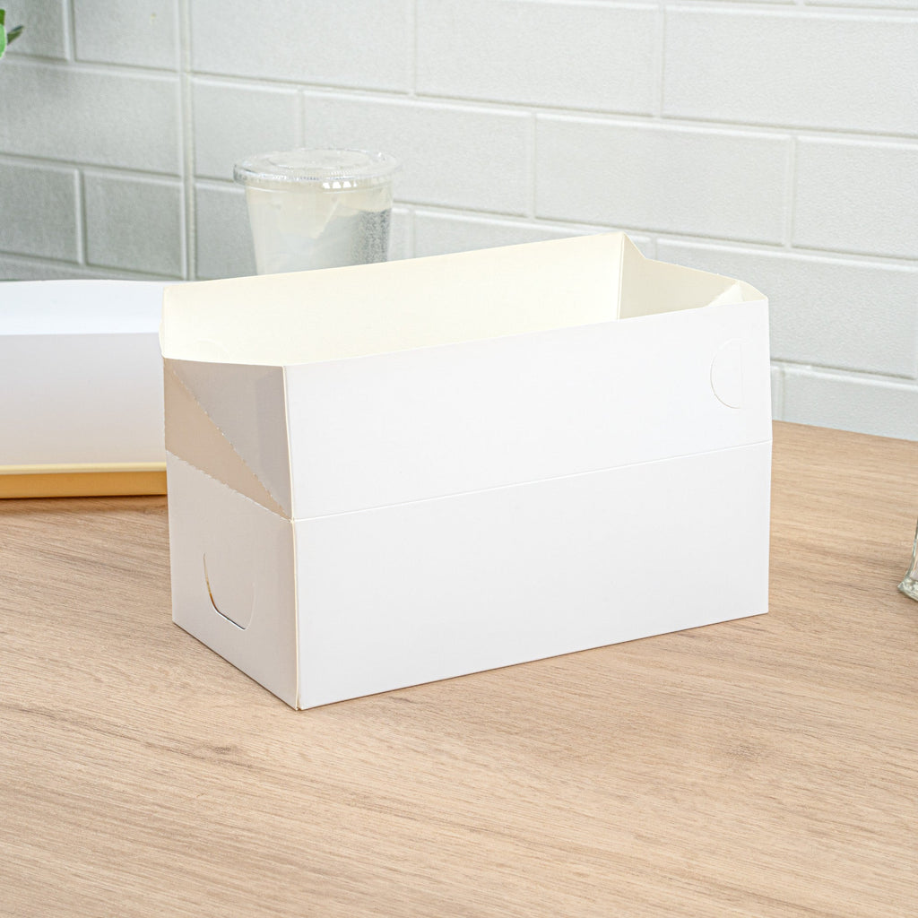 Bio Tek 71 oz White Paper Lunch / Chicken Box - with Fast Top - 8 3/4" x 5" x 3" - 100 count box