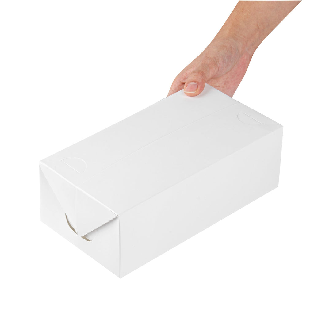 Bio Tek 71 oz White Paper Lunch / Chicken Box - with Fast Top - 8 3/4" x 5" x 3" - 400 count box