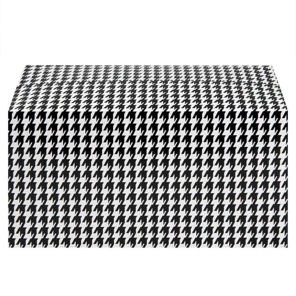 Bio Tek 80 oz Black Houndstooth Paper Lunch / Chicken Box - with Fast Top - 9" x 5" x 5" - 100 count box