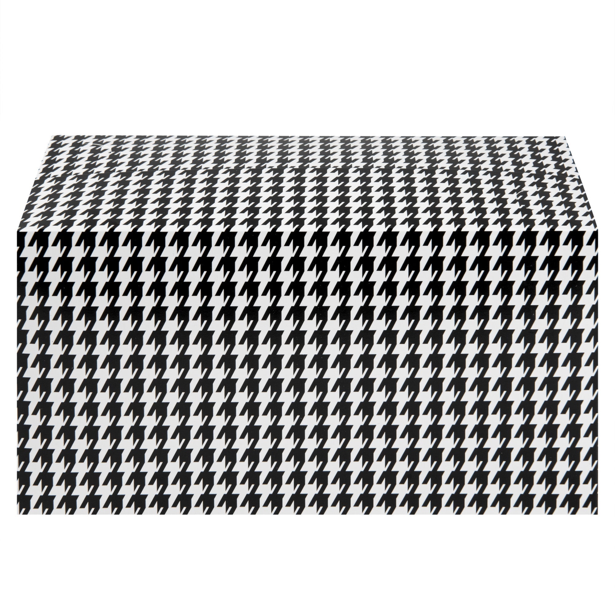 Bio Tek 80 oz Black Houndstooth Paper Lunch / Chicken Box - with Fast Top - 9" x 5" x 5" - 100 count box