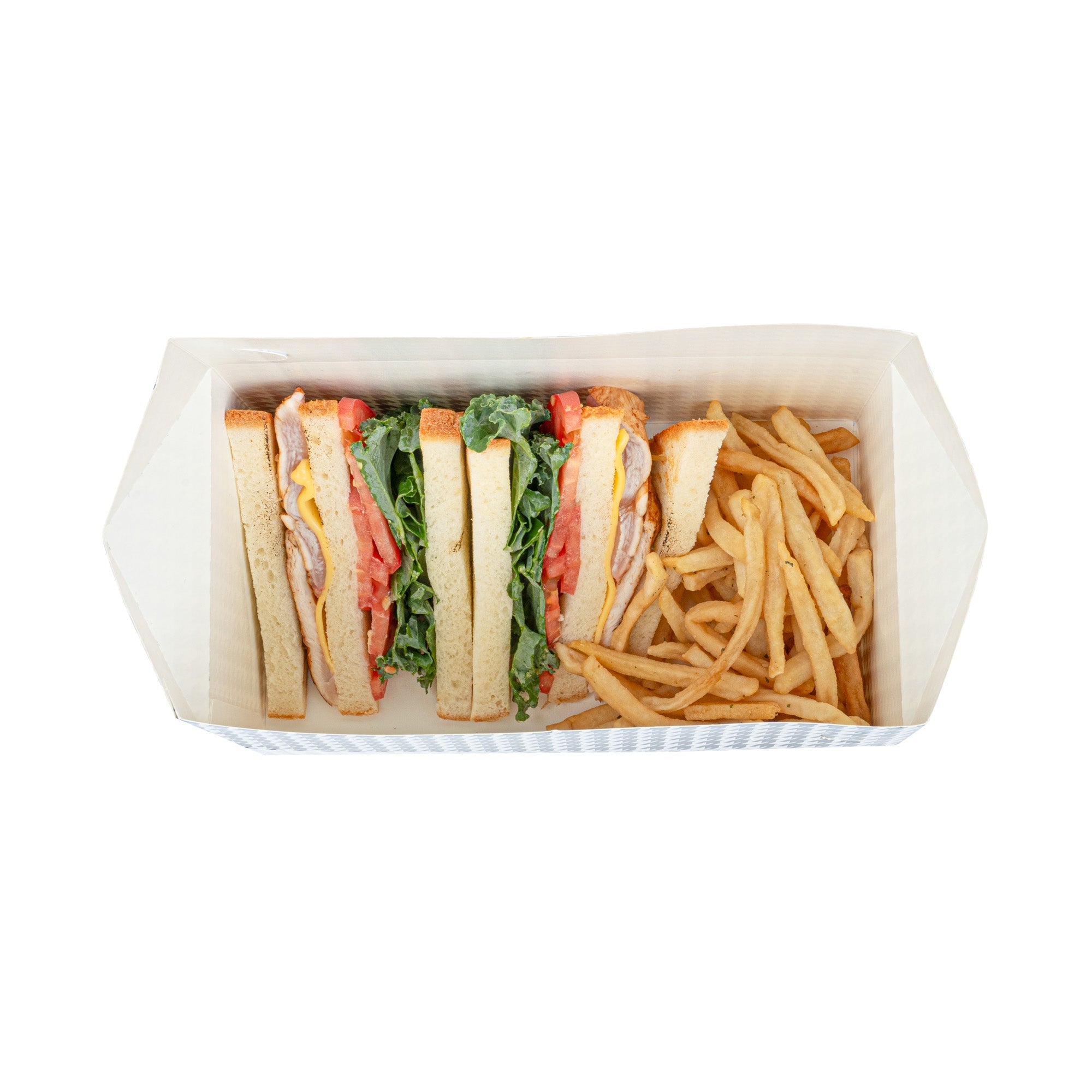 Bio Tek 80 oz Black Houndstooth Paper Lunch / Chicken Box - with Fast Top - 9" x 5" x 5" - 100 count box