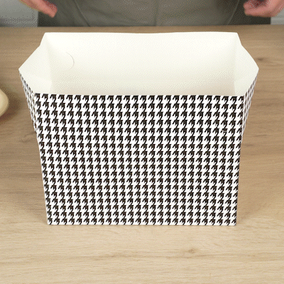Bio Tek 80 oz Black Houndstooth Paper Lunch / Chicken Box - with Fast Top - 9" x 5" x 5" - 400 count box