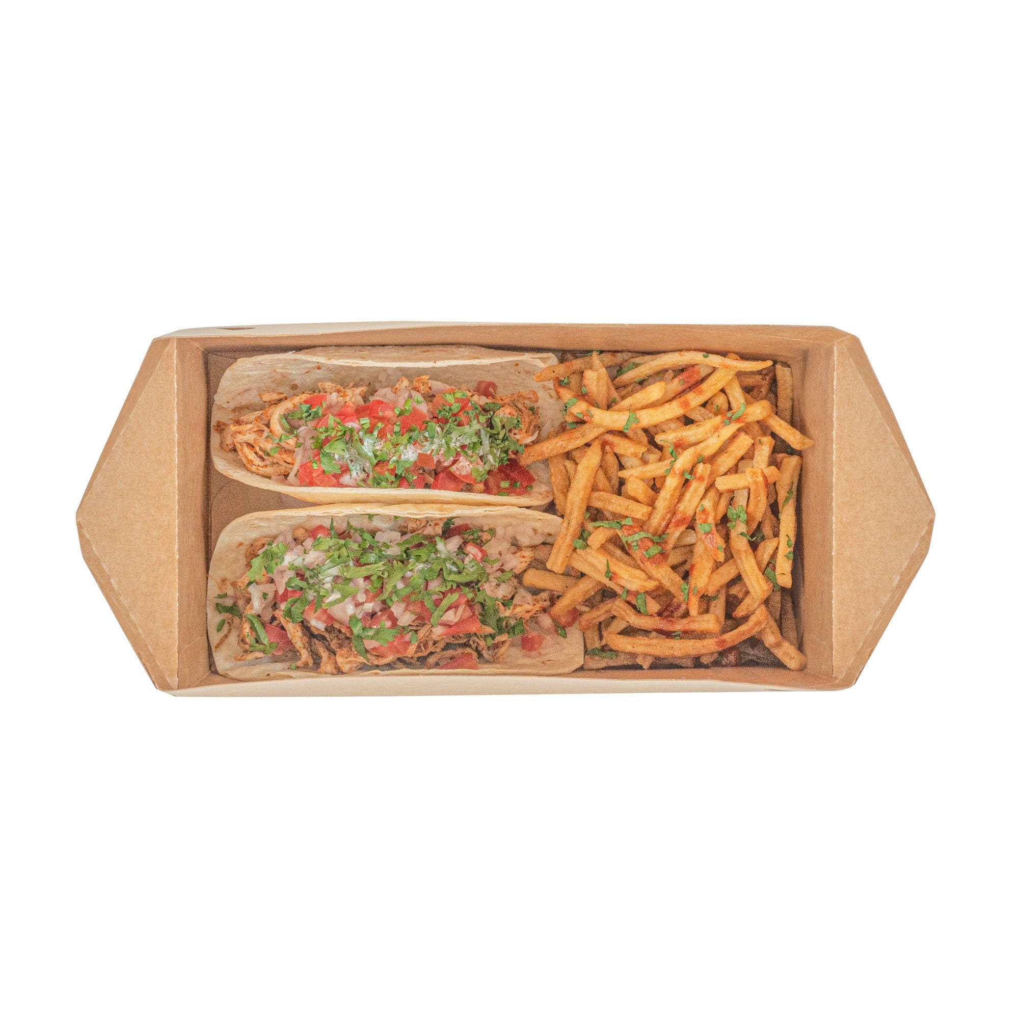 Bio Tek 80 oz Kraft Paper Lunch / Chicken Box - with Fast Top - 9" x 5" x 5" - 100 count box