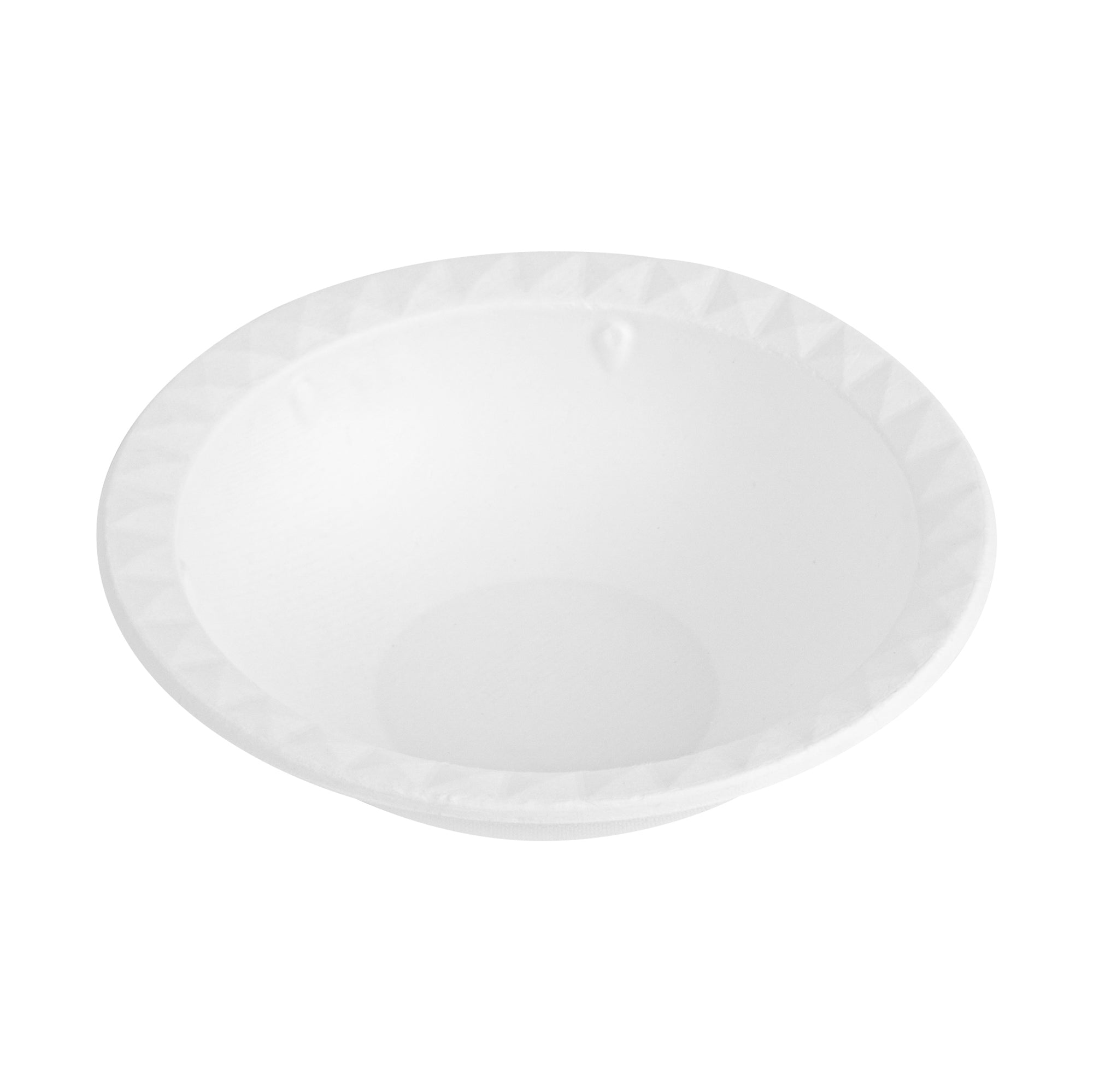 Pulp Safe No PFAS Added 16 oz White Sugarcane / Bagasse Bowl - Home Compostable, with Diamond Rim - 6 3/4" x 6 3/4" x 2" - 25 count box