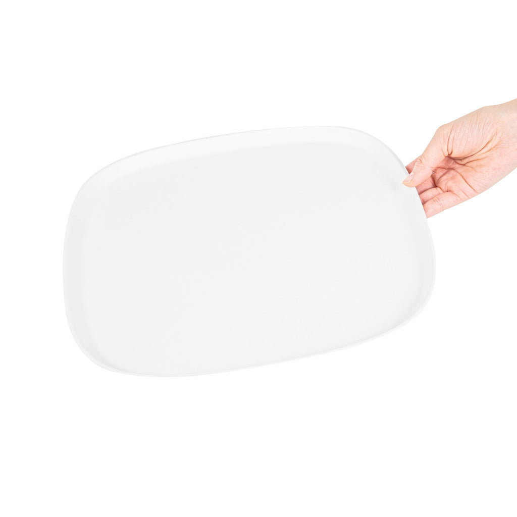 Pulp Safe Modular No PFAS Added White Sugarcane / Bagasse Plate - Home Compostable - 11 3/4" x 11 3/4" x 1/2" - 25 count box