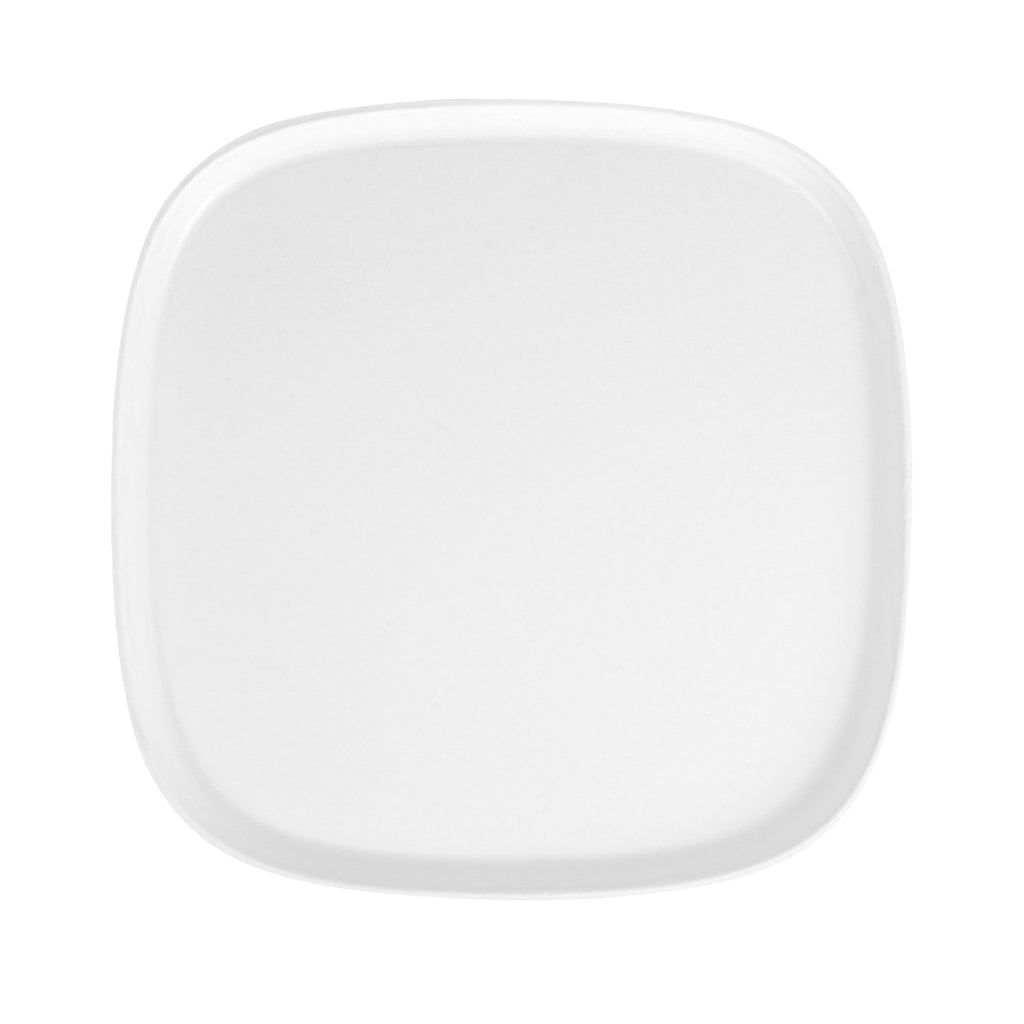 Pulp Safe Modular No PFAS Added White Sugarcane / Bagasse Plate - Home Compostable - 11 3/4" x 11 3/4" x 1/2" - 25 count box