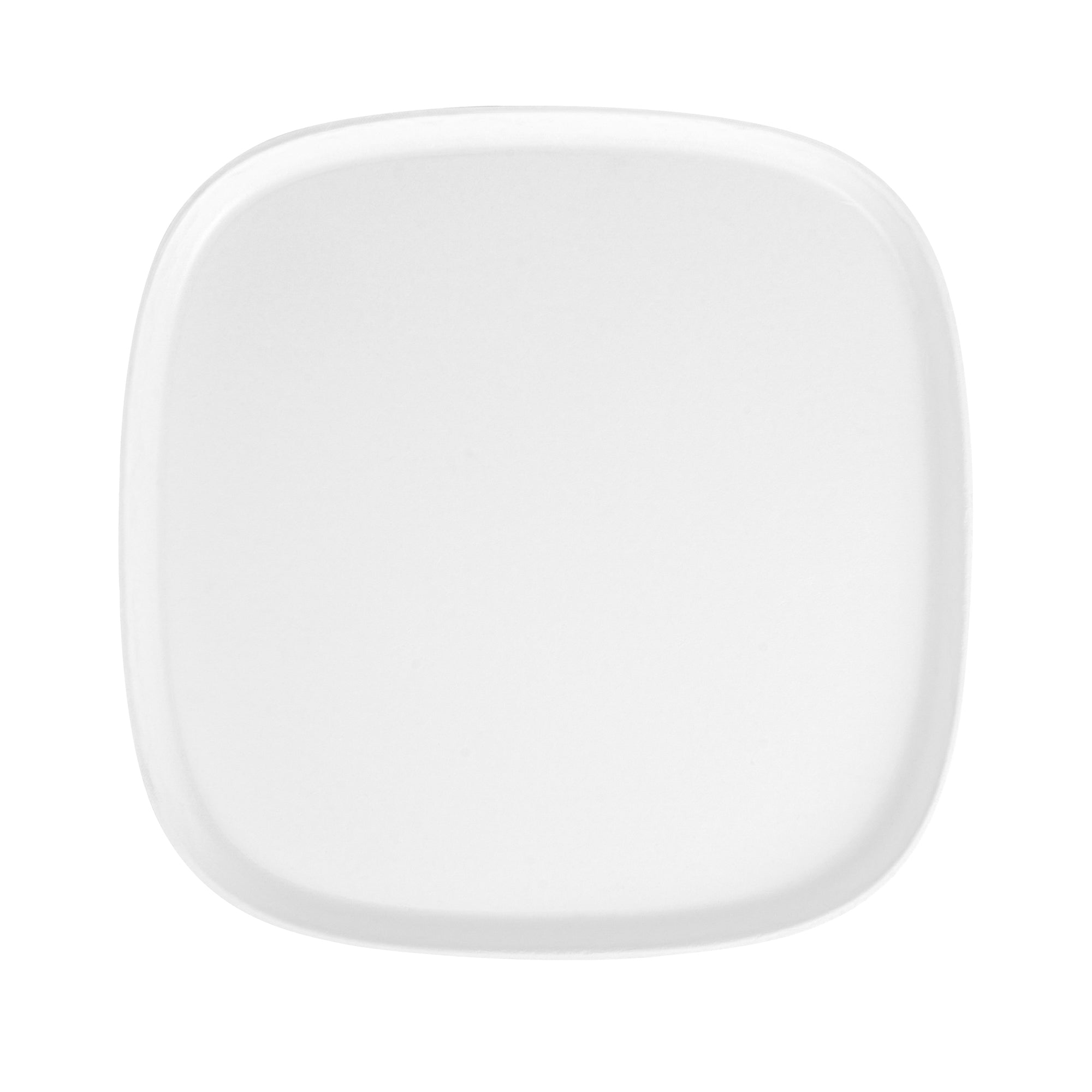 Pulp Safe Modular No PFAS Added White Sugarcane / Bagasse Plate - Home Compostable - 11 3/4" x 11 3/4" x 1/2" - 25 count box