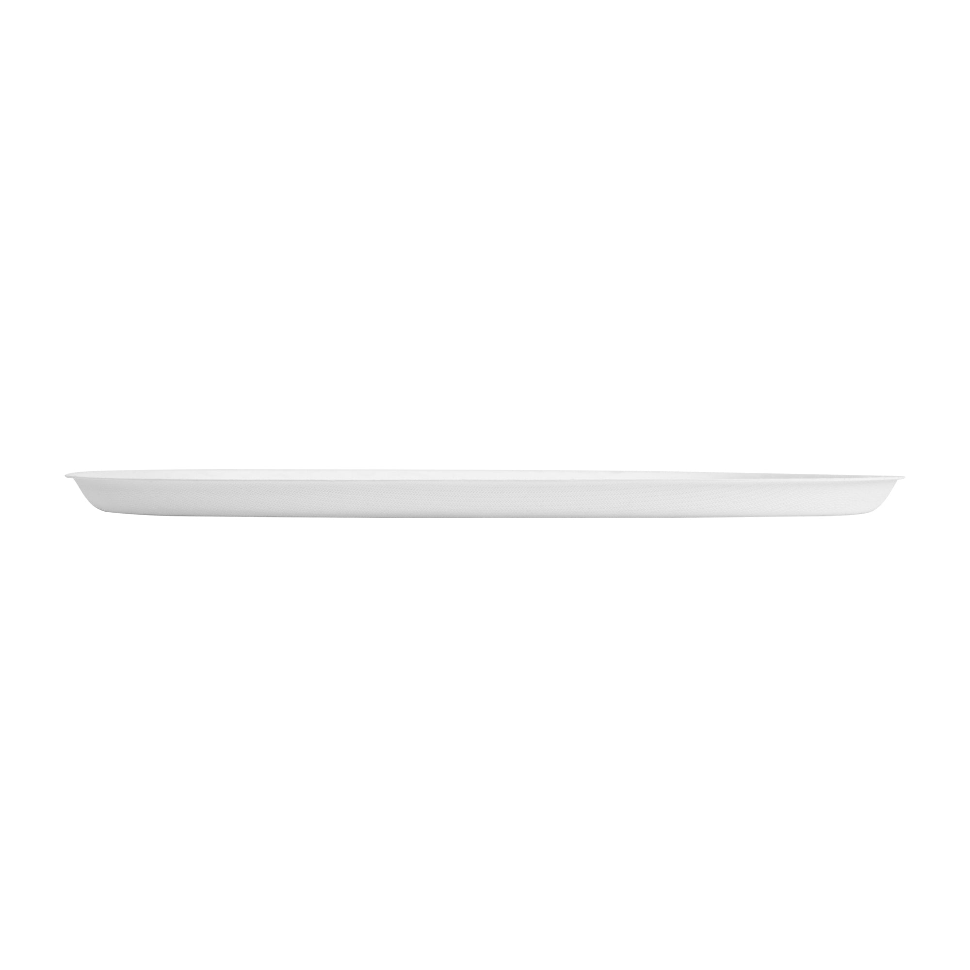 Pulp Safe Modular No PFAS Added White Sugarcane / Bagasse Plate - Home Compostable - 11 3/4" x 11 3/4" x 1/2" - 25 count box