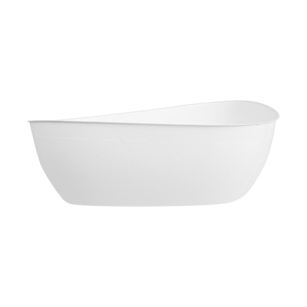 Pulp Safe Modular No PFAS Added 190 oz White Sugarcane / Bagasse Bowl - Home Compostable - 11 3/4" x 11 3/4" x 4" - 25 count box
