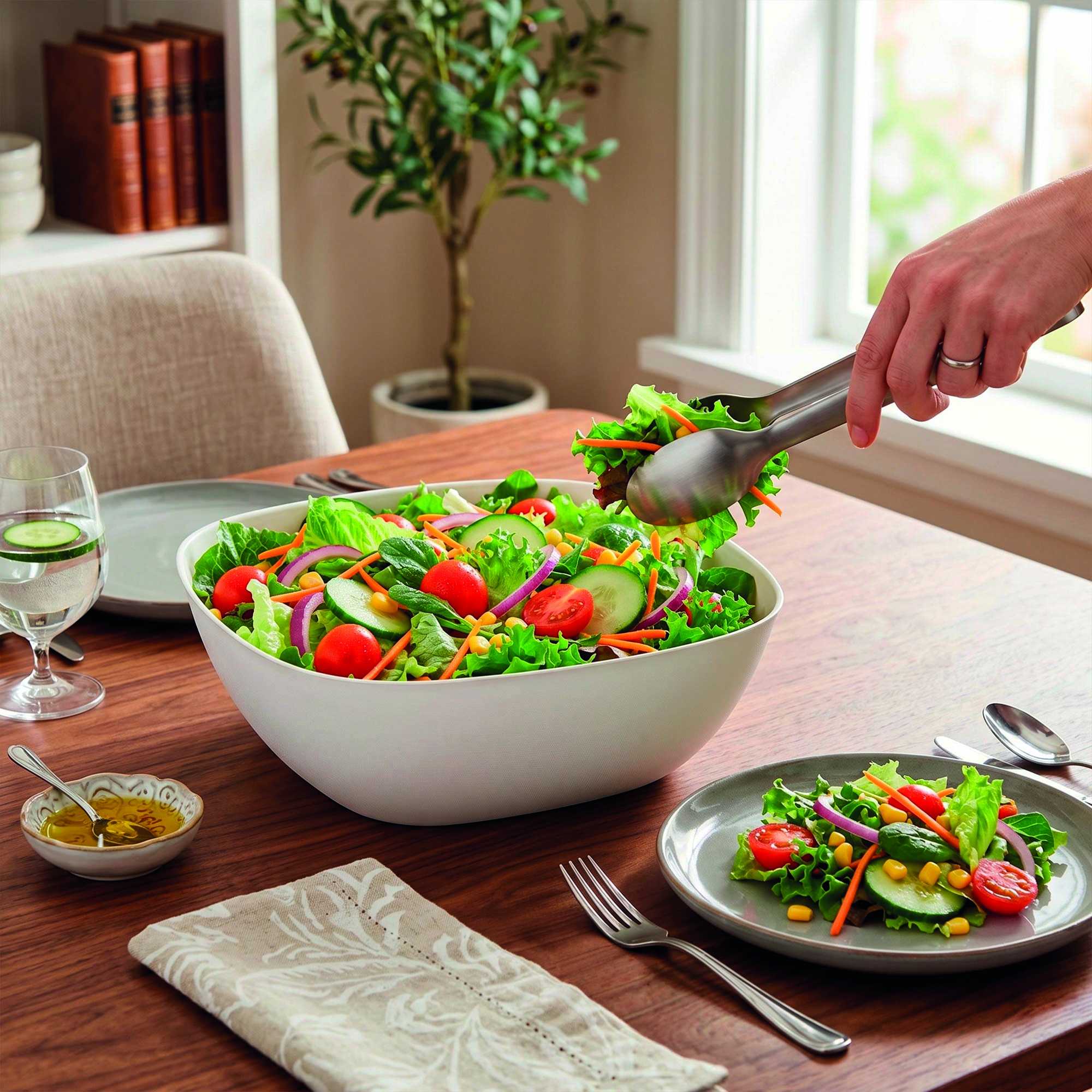 Pulp Safe Modular No PFAS Added 190 oz White Sugarcane / Bagasse Bowl - Home Compostable - 11 3/4" x 11 3/4" x 4" - 25 count box