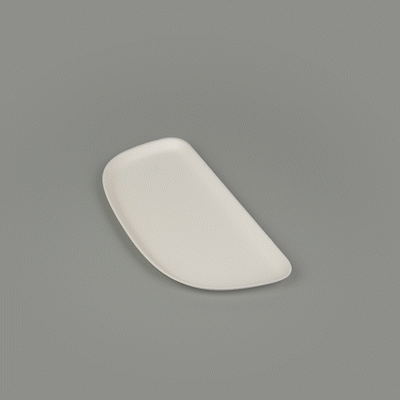 Pulp Safe Modular No PFAS Added White Sugarcane / Bagasse Plate - Home Compostable - 11 3/4" x 5 1/4" x 1/2" - 100 count box