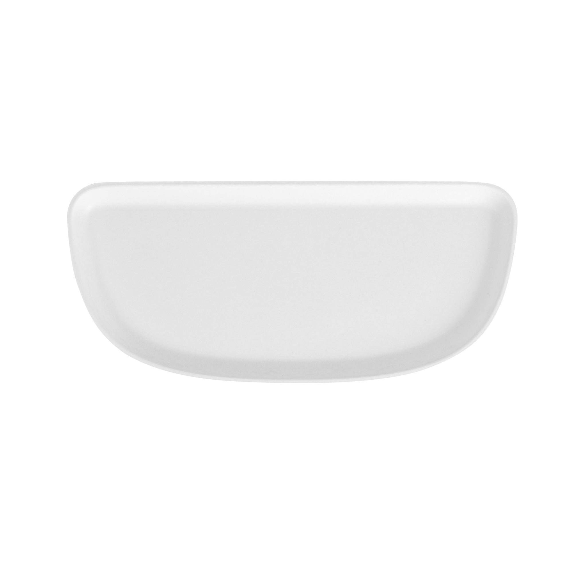 Pulp Safe Modular No PFAS Added White Sugarcane / Bagasse Plate - Home Compostable - 11 3/4" x 5 1/4" x 1/2" - 100 count box