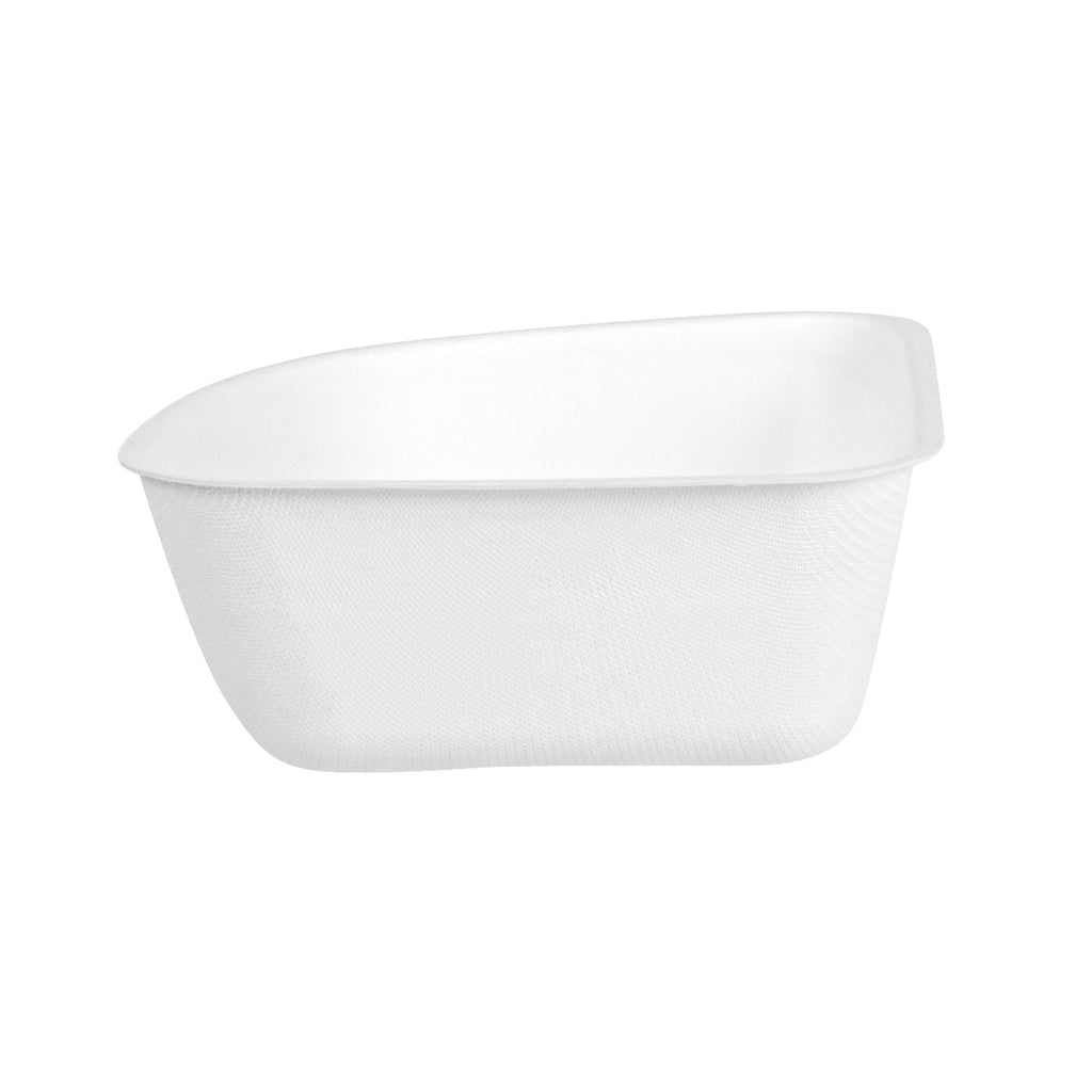 Pulp Safe Modular No PFAS Added 17 oz White Sugarcane / Bagasse Bowl - Home Compostable - 5 1/4" x 5 1/4" x 2 1/4" - 100 count box