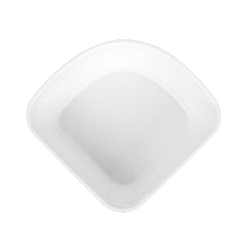 Pulp Safe Modular No PFAS Added 7 oz White Sugarcane / Bagasse Bowl - Home Compostable - 4" x 4" x 1 1/4" - 25 count box