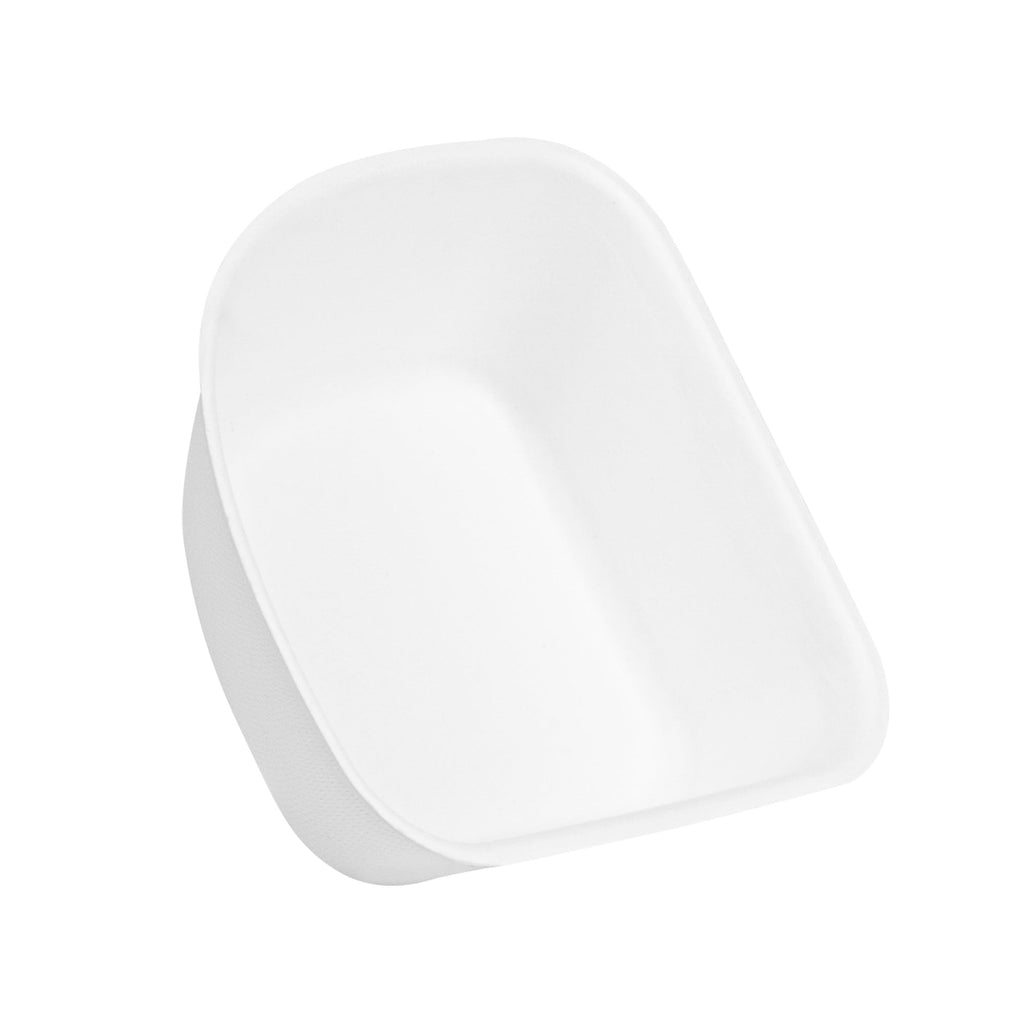 Pulp Safe Modular No PFAS Added 7 oz White Sugarcane / Bagasse Bowl - Home Compostable - 4" x 4" x 1 1/4" - 100 count box