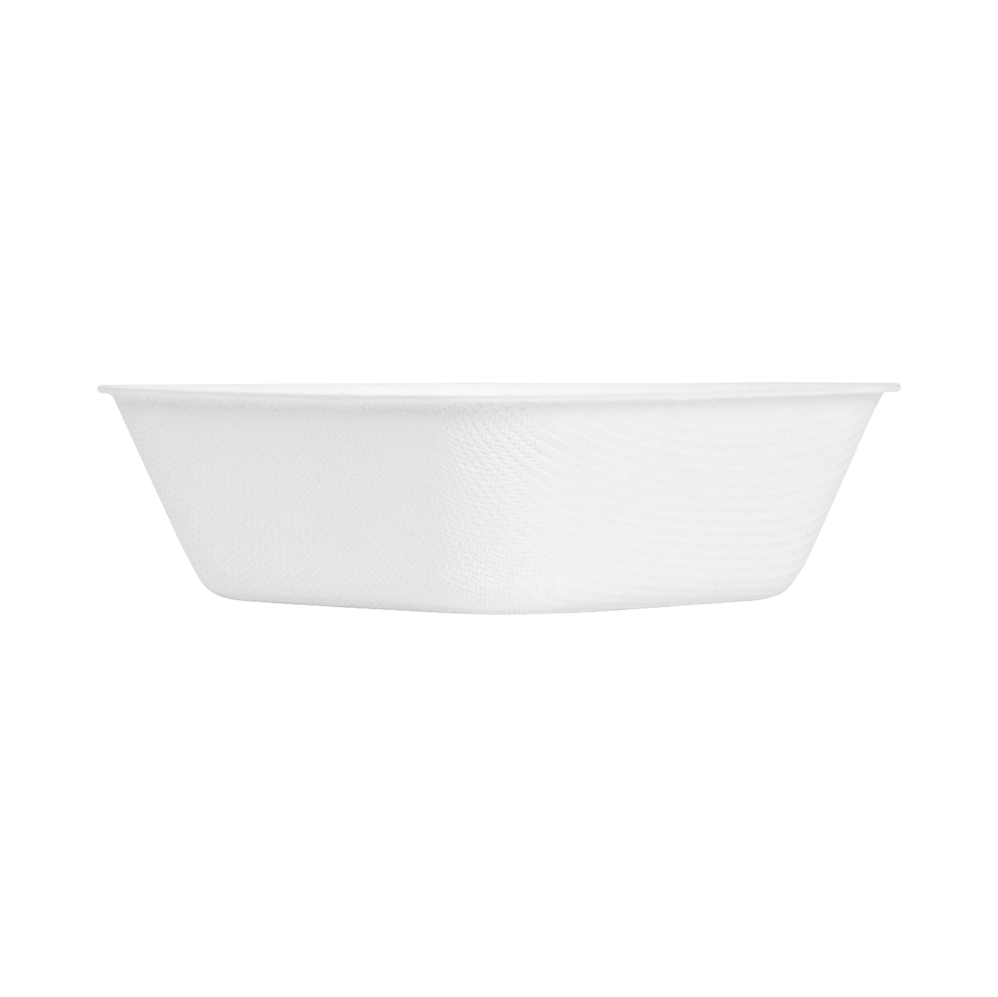 Pulp Safe Modular No PFAS Added 7 oz White Sugarcane / Bagasse Bowl - Home Compostable - 4" x 4" x 1 1/4" - 100 count box