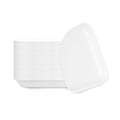 Pulp Safe Modular No PFAS Added White Sugarcane / Bagasse Plate - Home Compostable - 5 1/4" x 5 1/4" x 1/2" - 25 count box