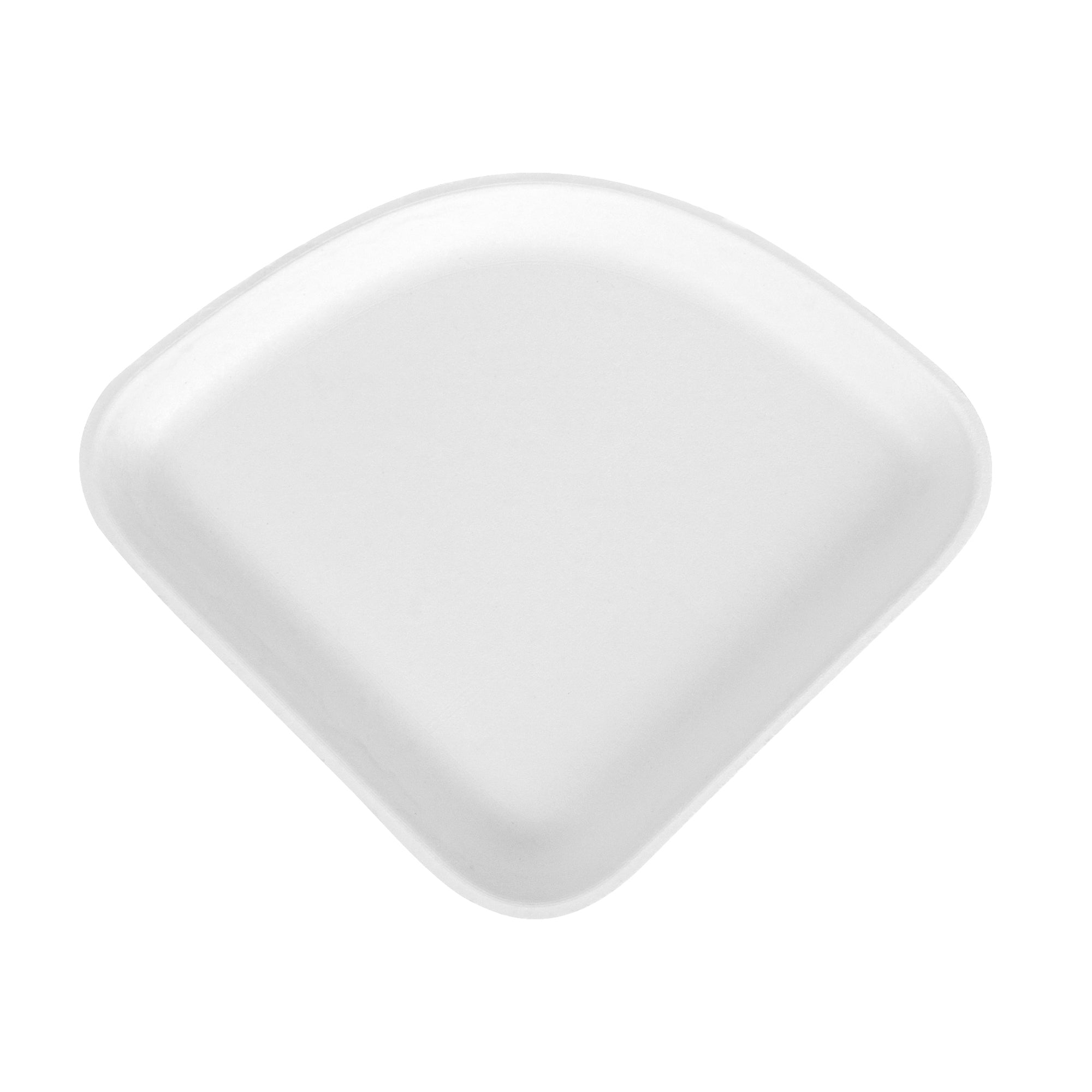 Pulp Safe Modular No PFAS Added White Sugarcane / Bagasse Plate - Home Compostable - 5 1/4" x 5 1/4" x 1/2" - 100 count box