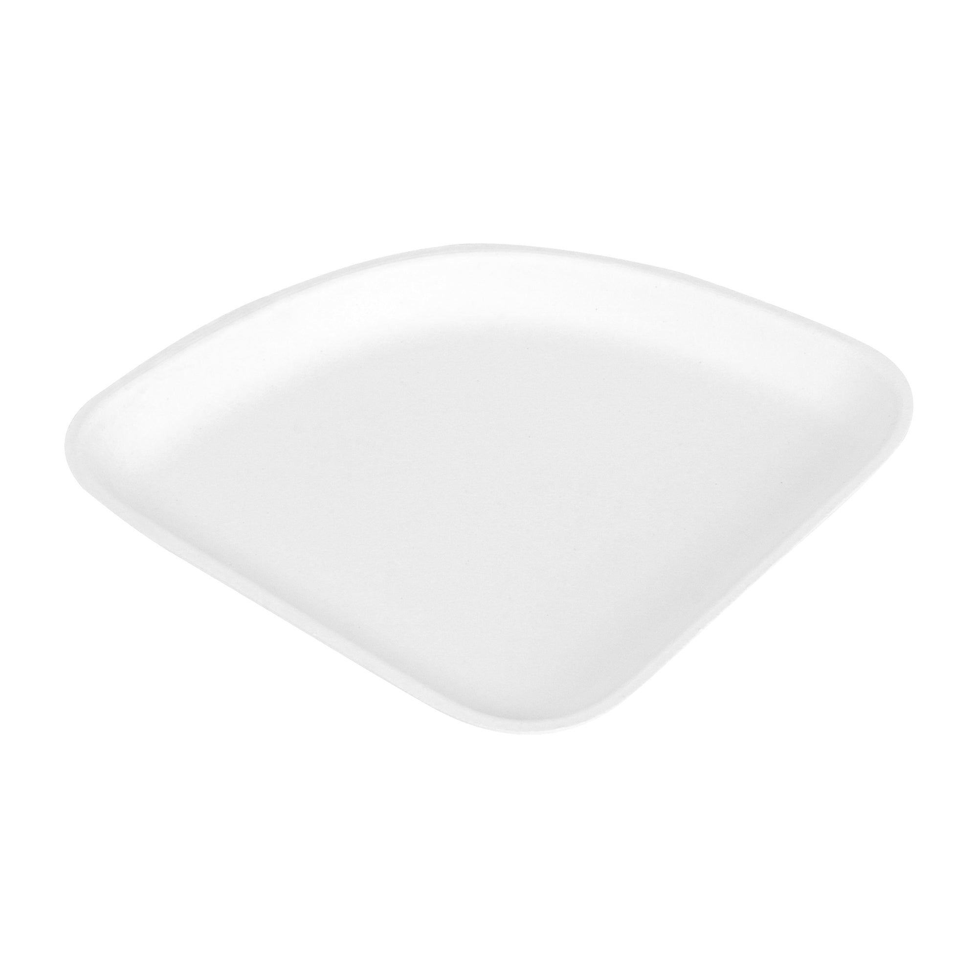 Pulp Safe Modular No PFAS Added White Sugarcane / Bagasse Plate - Home Compostable - 5 1/4" x 5 1/4" x 1/2" - 100 count box