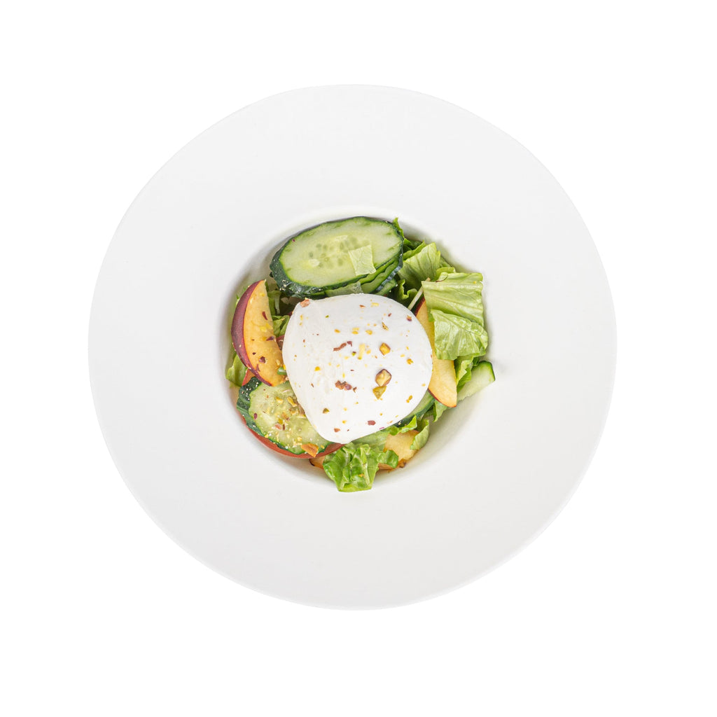 Pulp Safe No PFAS Added 10 oz White Sugarcane / Bagasse Salad Bowl / Dessert Plate - Home Compostable - 8 3/4" x 8 3/4" x 2" - 25 count box