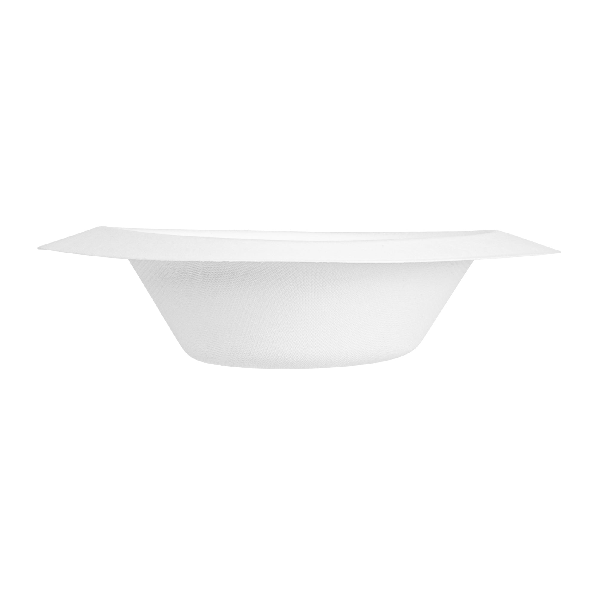 Pulp Safe No PFAS Added 12 oz Oval White Sugarcane / Bagasse Bowl - Home Compostable - 8 1/2" x 5 3/4" x 2 1/4" - 100 count box