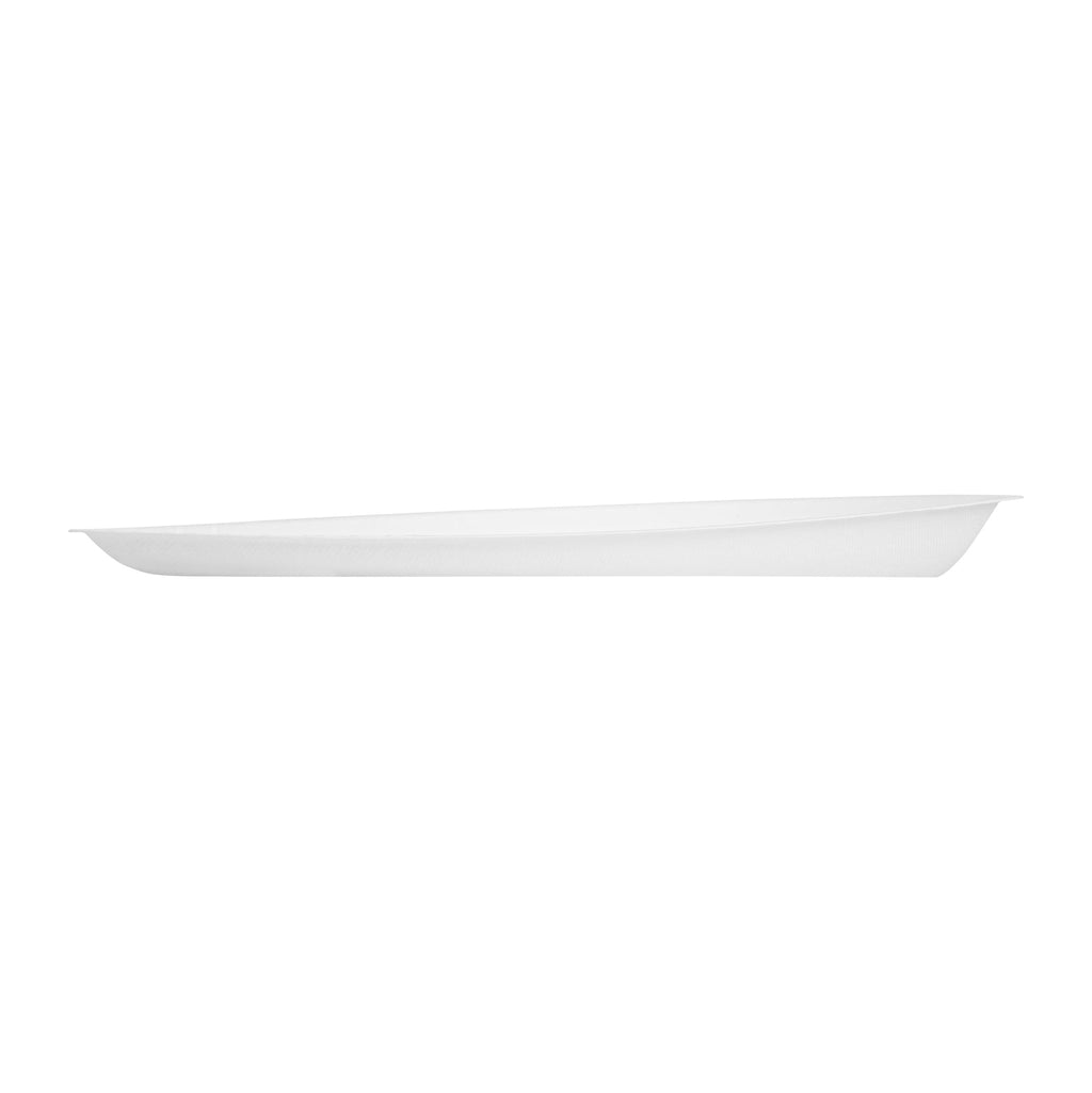 Pulp Safe Modular No PFAS Added White Sugarcane / Bagasse Tray - Home Compostable - 14" x 9 1/4" x 1 1/2" - 25 count box
