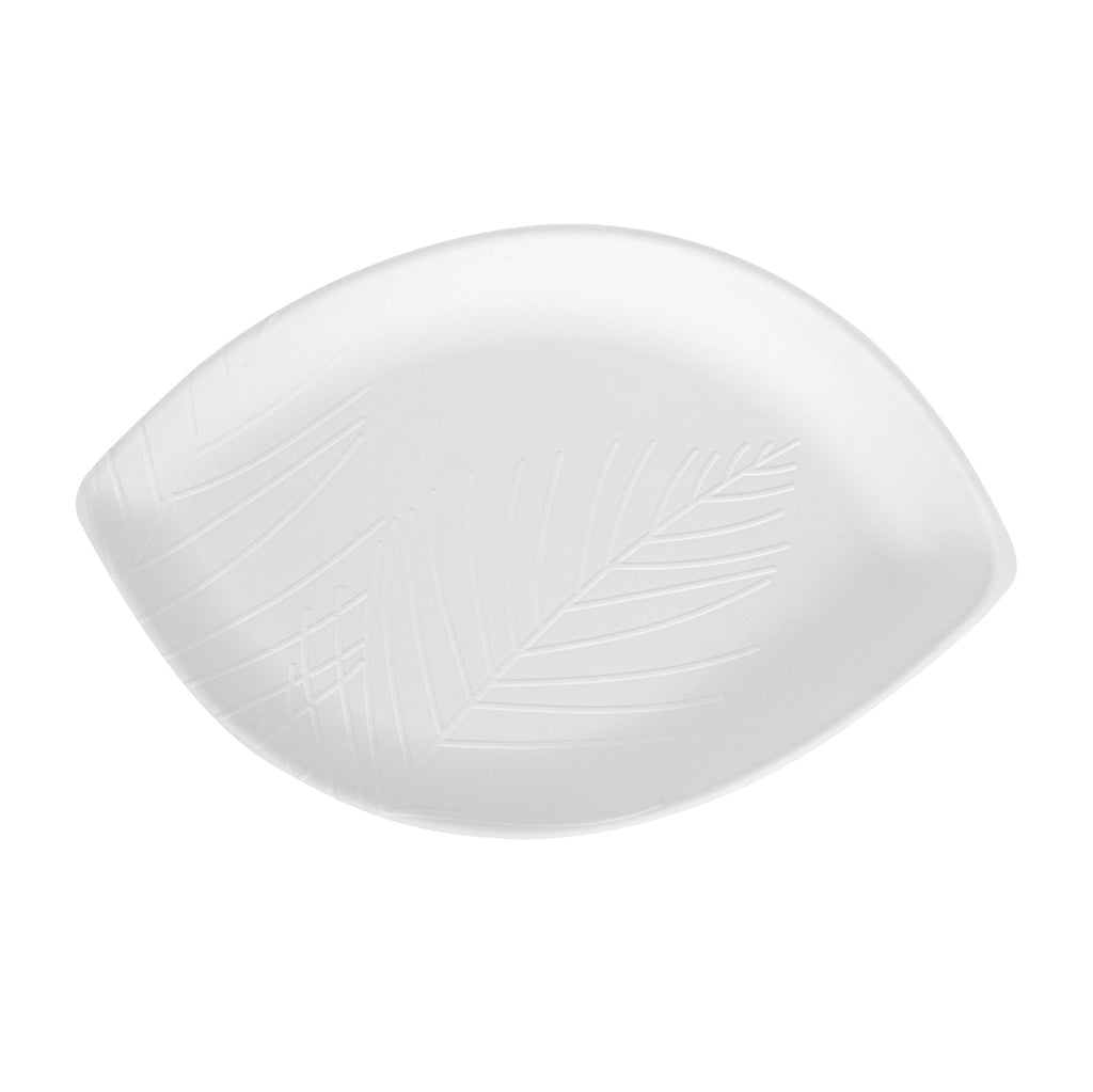 Pulp Safe Modular No PFAS Added White Sugarcane / Bagasse Tray - Home Compostable - 14" x 9 1/4" x 1 1/2" - 100 count box
