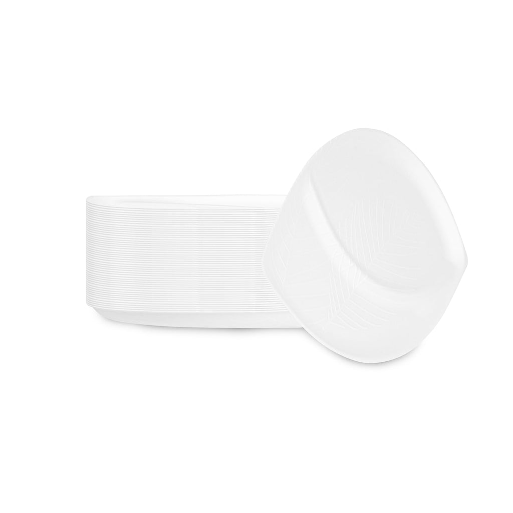 Pulp Safe Modular No PFAS Added White Sugarcane / Bagasse Tray - Home Compostable, 2 Compartments - 18 1/2" x 11 1/4" - 25 count box