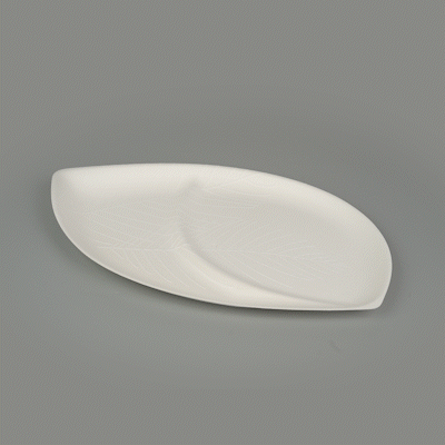 Pulp Safe Modular No PFAS Added White Sugarcane / Bagasse Tray - Home Compostable, 2 Compartments - 18 1/2" x 11 1/4" - 25 count box