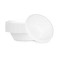 Pulp Safe No PFAS Added 7 oz Oval White Sugarcane / Bagasse Bowl - Home Compostable - 6" x 5" x 1 1/2" - 25 count box