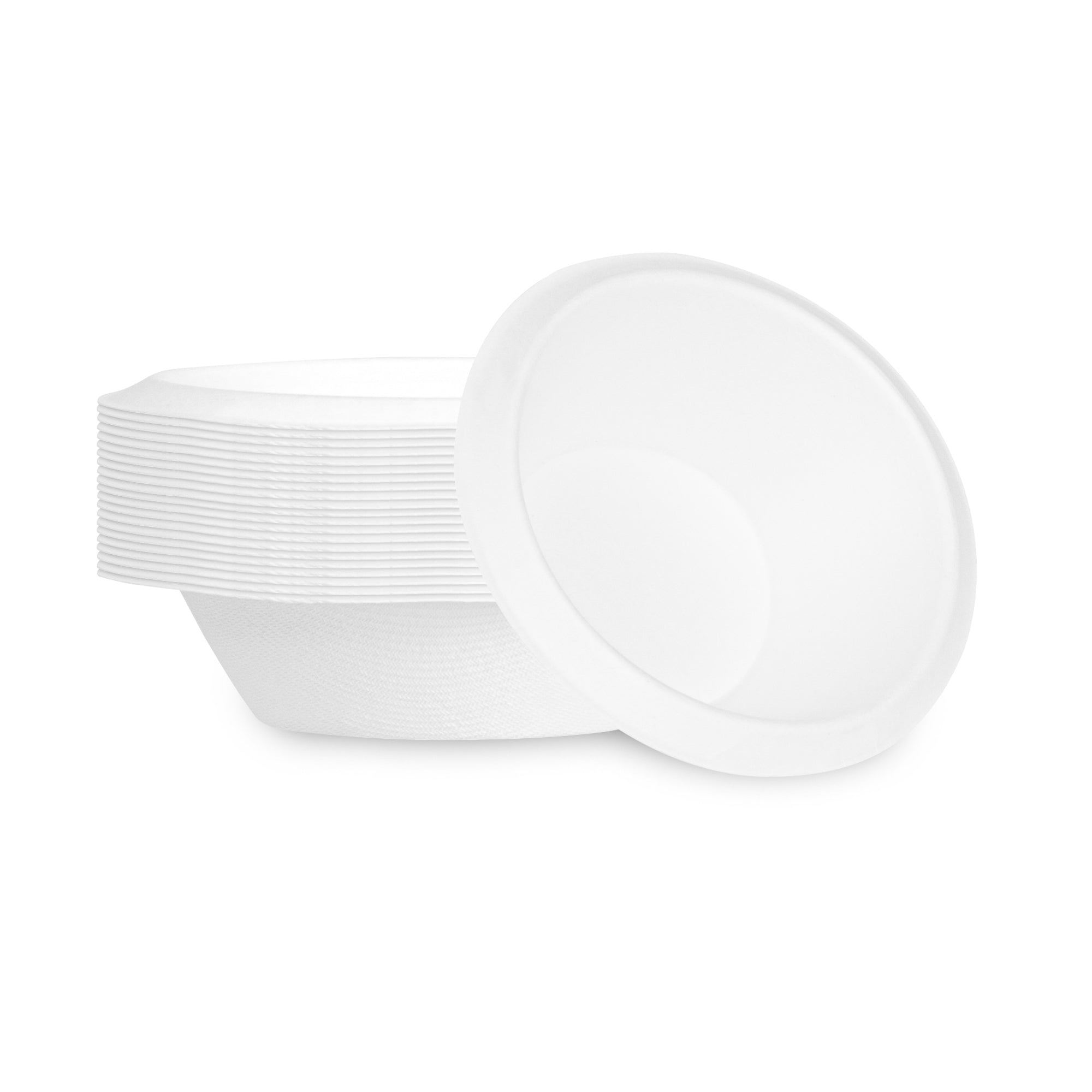 Pulp Safe No PFAS Added 7 oz Oval White Sugarcane / Bagasse Bowl - Home Compostable - 6" x 5" x 1 1/2" - 25 count box