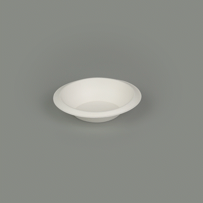 Pulp Safe No PFAS Added 7 oz Oval White Sugarcane / Bagasse Bowl - Home Compostable - 6" x 5" x 1 1/2" - 25 count box