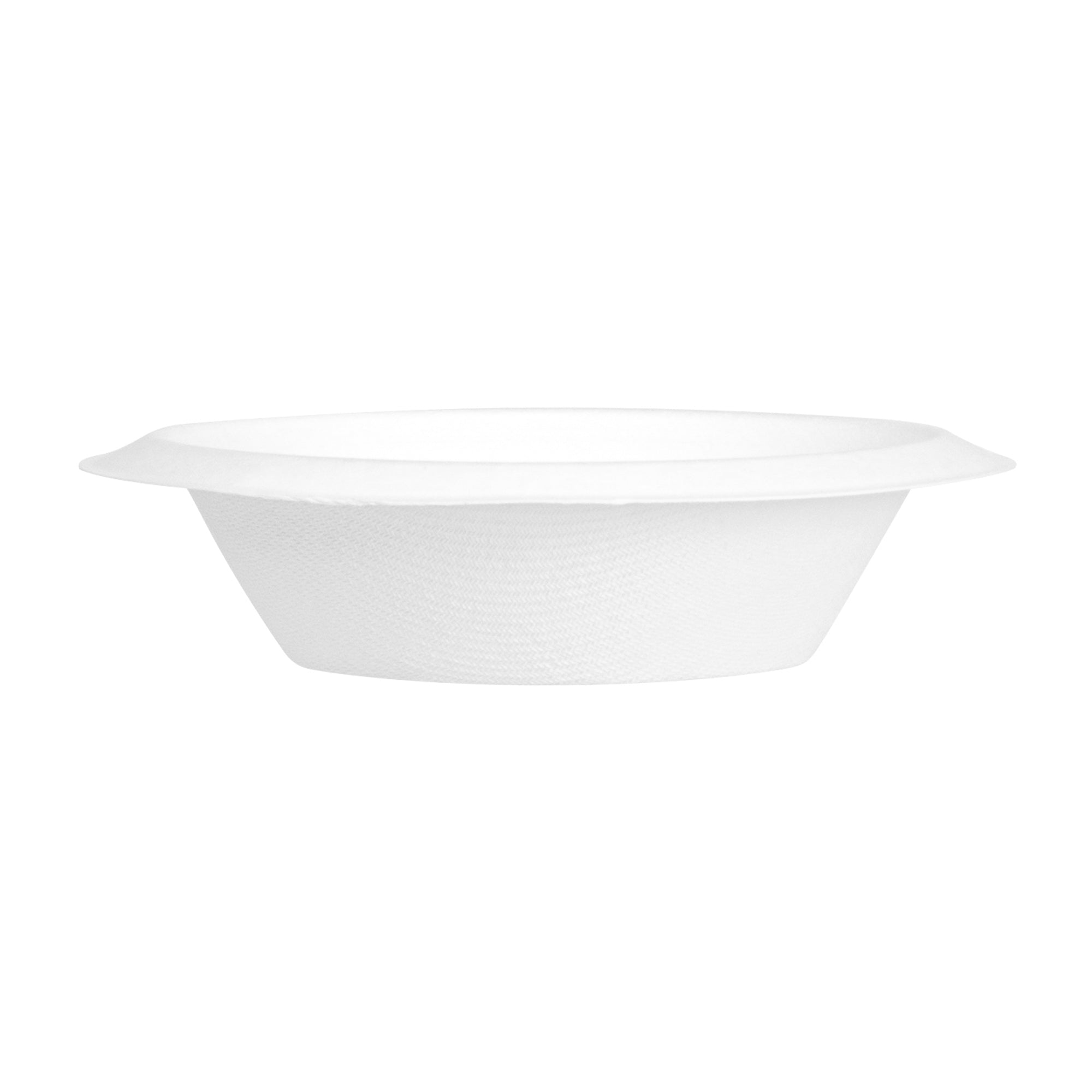 Pulp Safe No PFAS Added 7 oz Oval White Sugarcane / Bagasse Bowl - Home Compostable - 6" x 5" x 1 1/2" - 25 count box