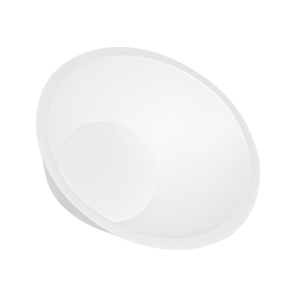 Pulp Safe No PFAS Added 16 oz Oval White Sugarcane / Bagasse Bowl - Home Compostable - 8 3/4" x 6 3/4" x 2 1/4" - 25 count box