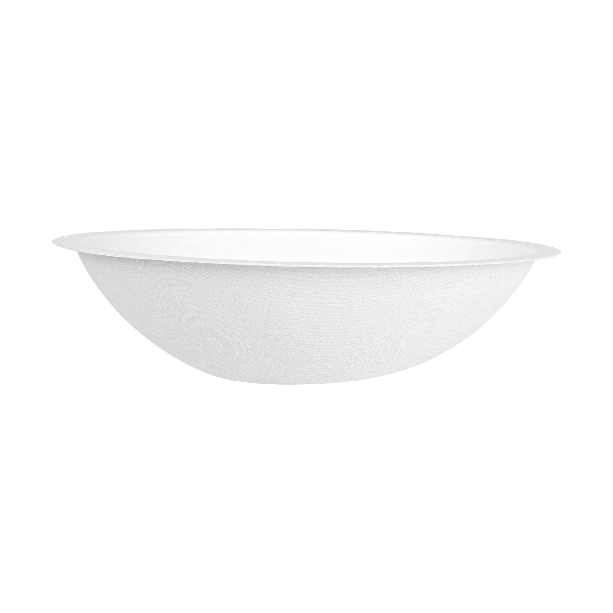 Pulp Safe No PFAS Added 16 oz Oval White Sugarcane / Bagasse Bowl - Home Compostable - 8 3/4" x 6 3/4" x 2 1/4" - 100 count box