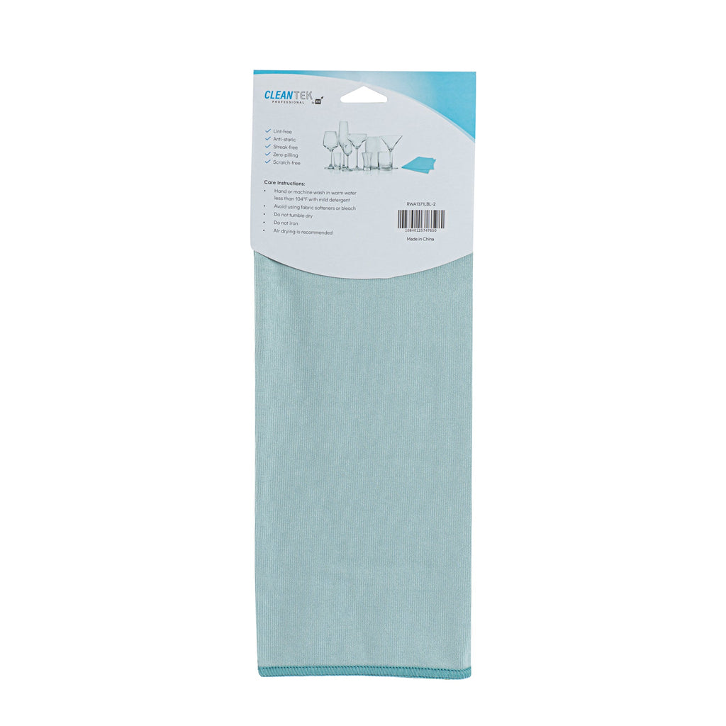 Clean Tek Professional Light Blue Microfiber Glass Cleaning Cloth - 15 3/4" x 15 3/4" - 100 count box