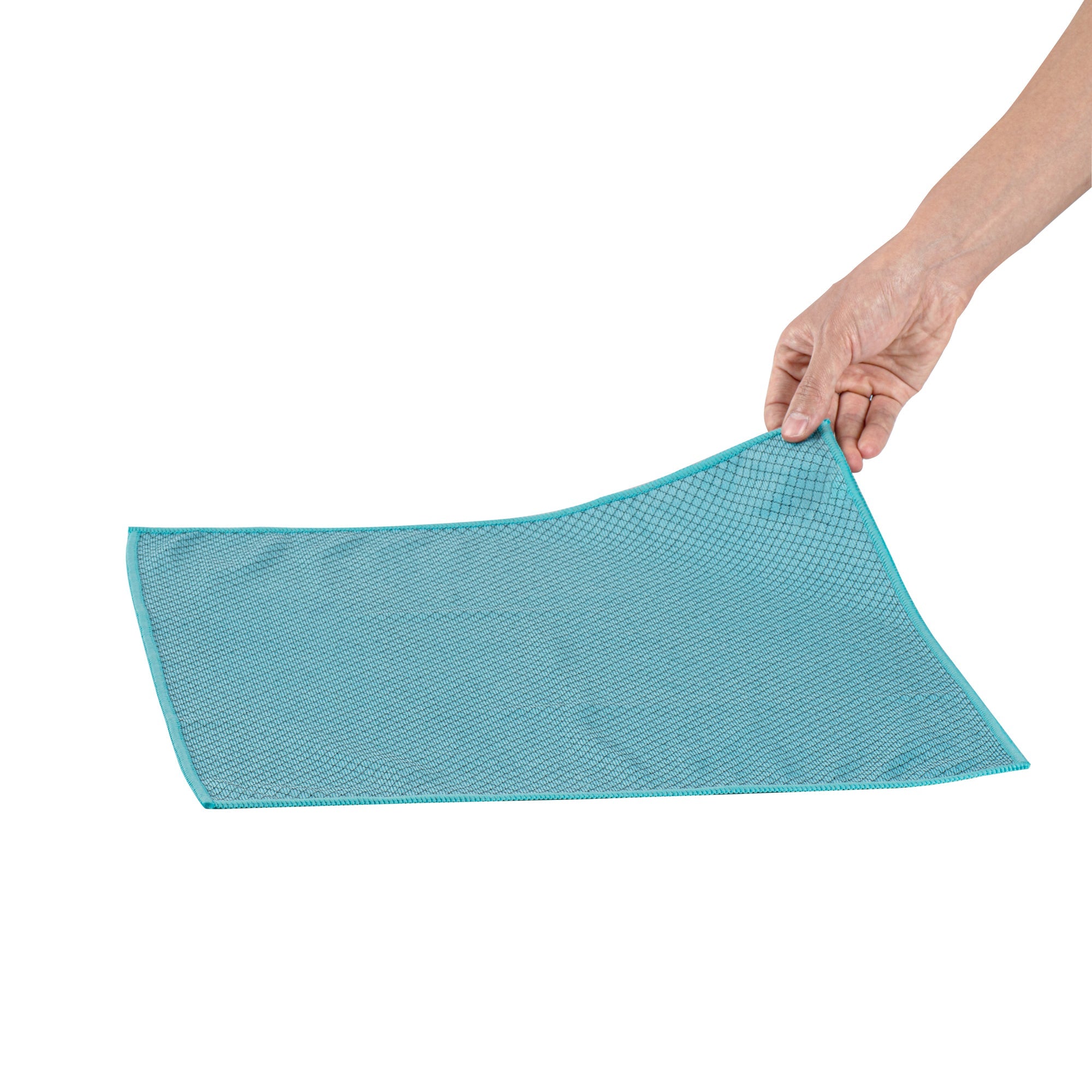 Clean Tek Professional Light Blue Microfiber Glass Cleaning Cloth - Diamond Weave - 15 3/4" x 15 3/4" - 1 count box