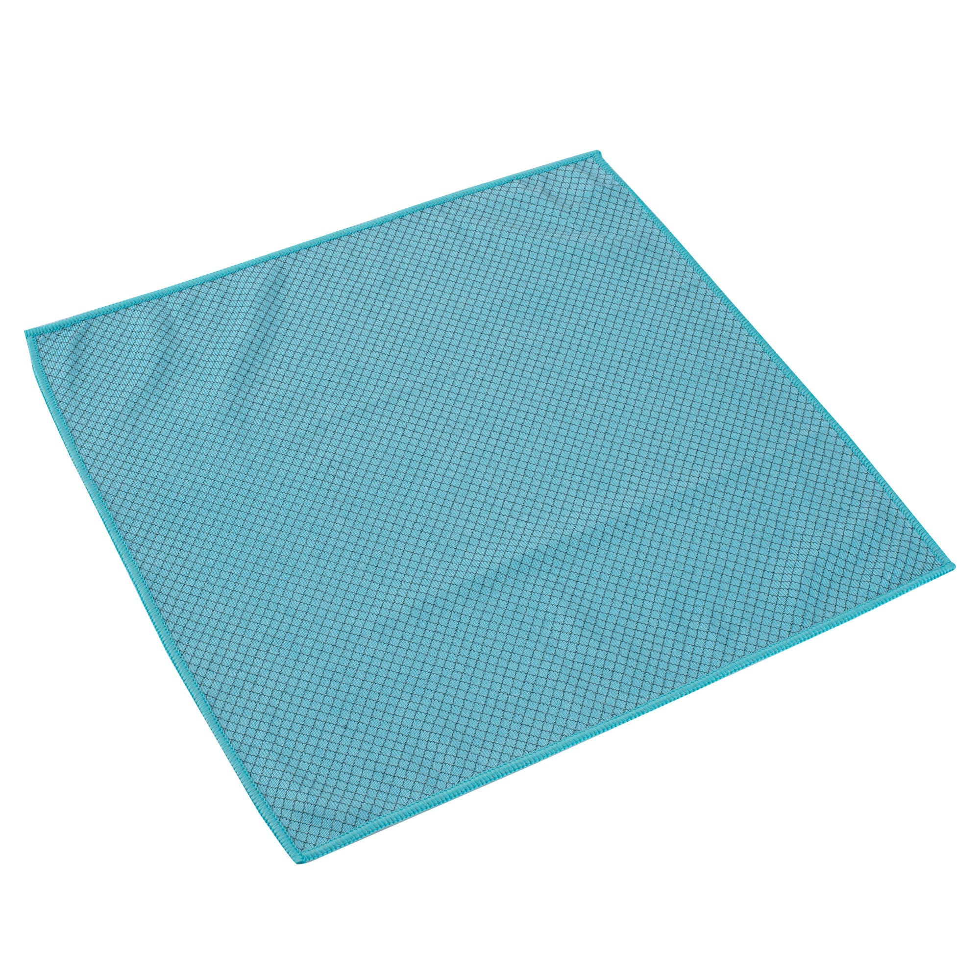 Clean Tek Professional Light Blue Microfiber Glass Cleaning Cloth - Diamond Weave - 15 3/4" x 15 3/4" - 1 count box